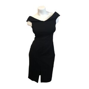 Adelyn Rae Black Dress Womens XS Portrait Collar New Minor Flaw